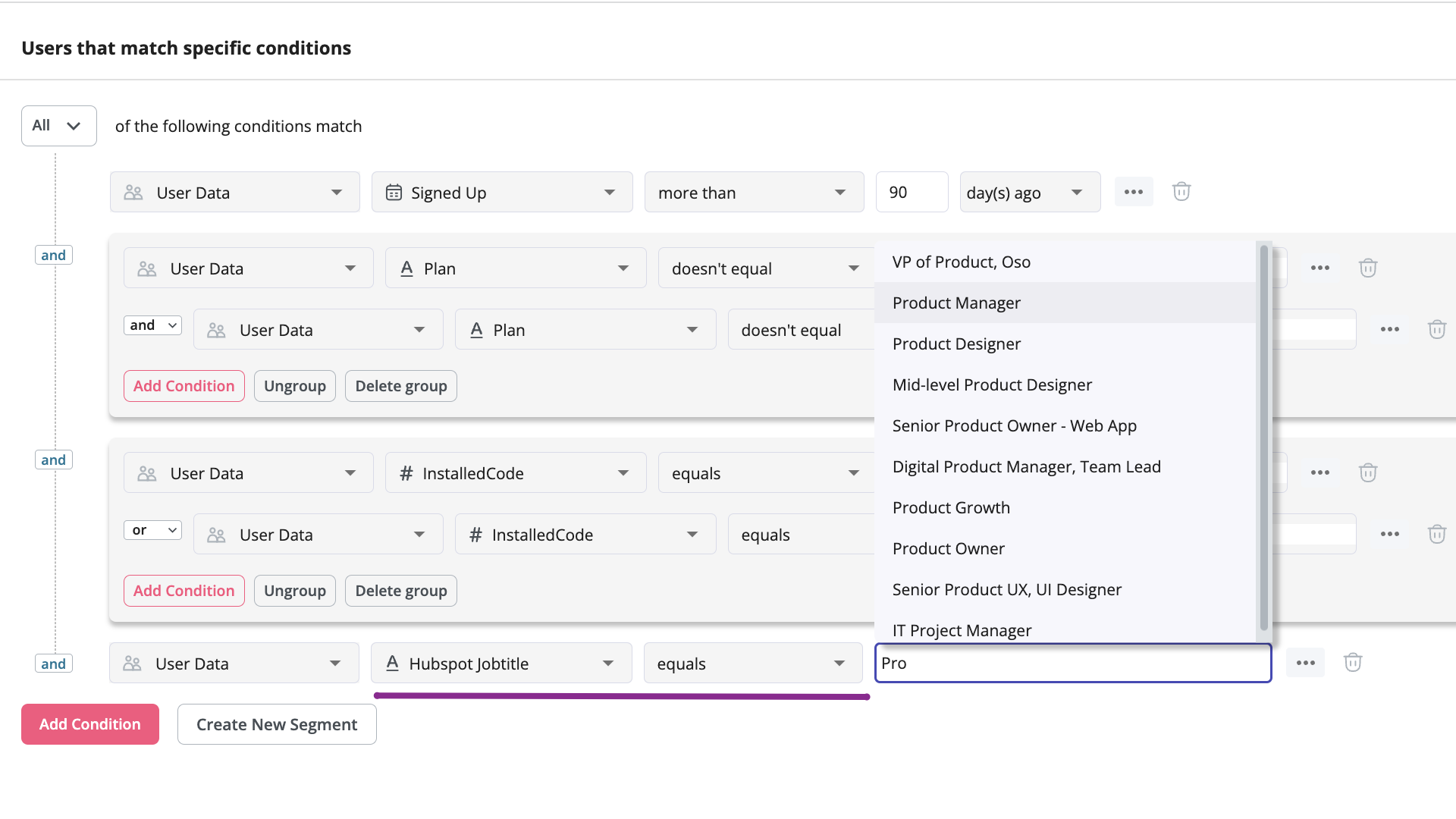 Segment your users better based on HubSpot Contact/Company Properties